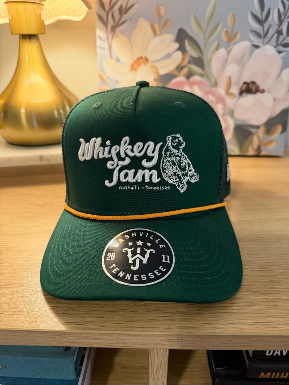 Whiskey Jam Nashville Tennessee Green Trucker Hat